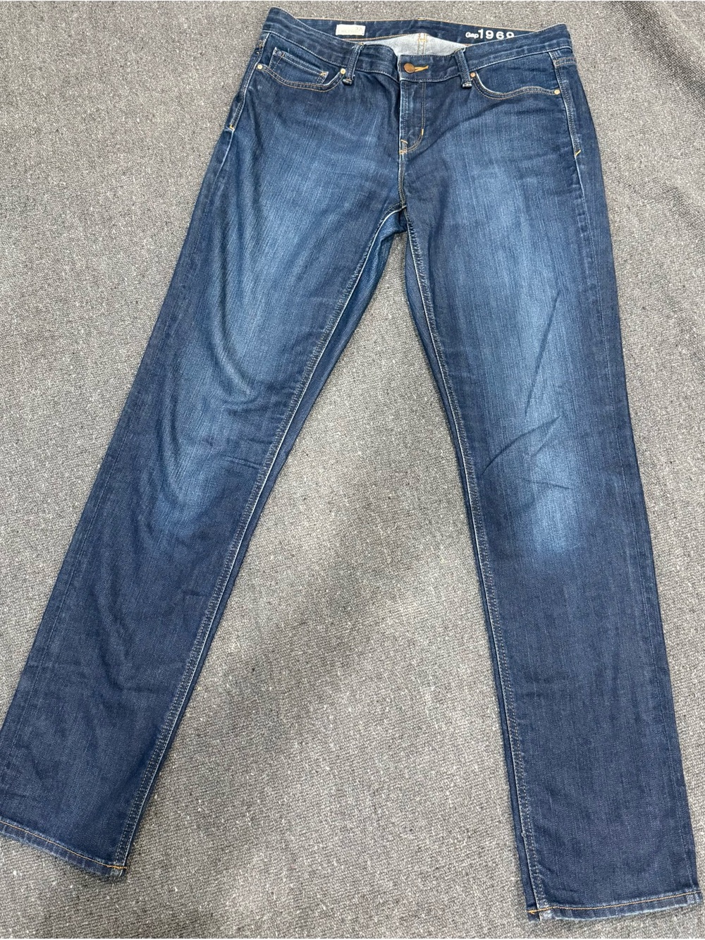 Gap 1969 Real Straight Jeans 32 Tall Dark Wash